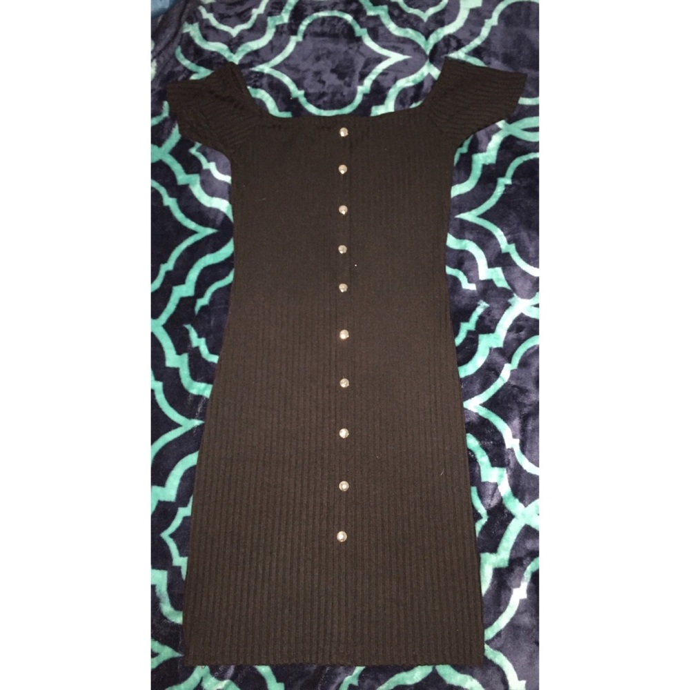 Black button down dress